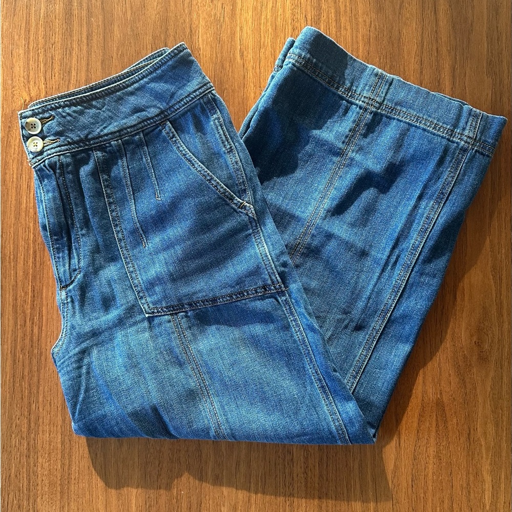 Pilcro by Anthropologie Wide Leg Cropped Jeans- size 30 - Picture 7 of 9